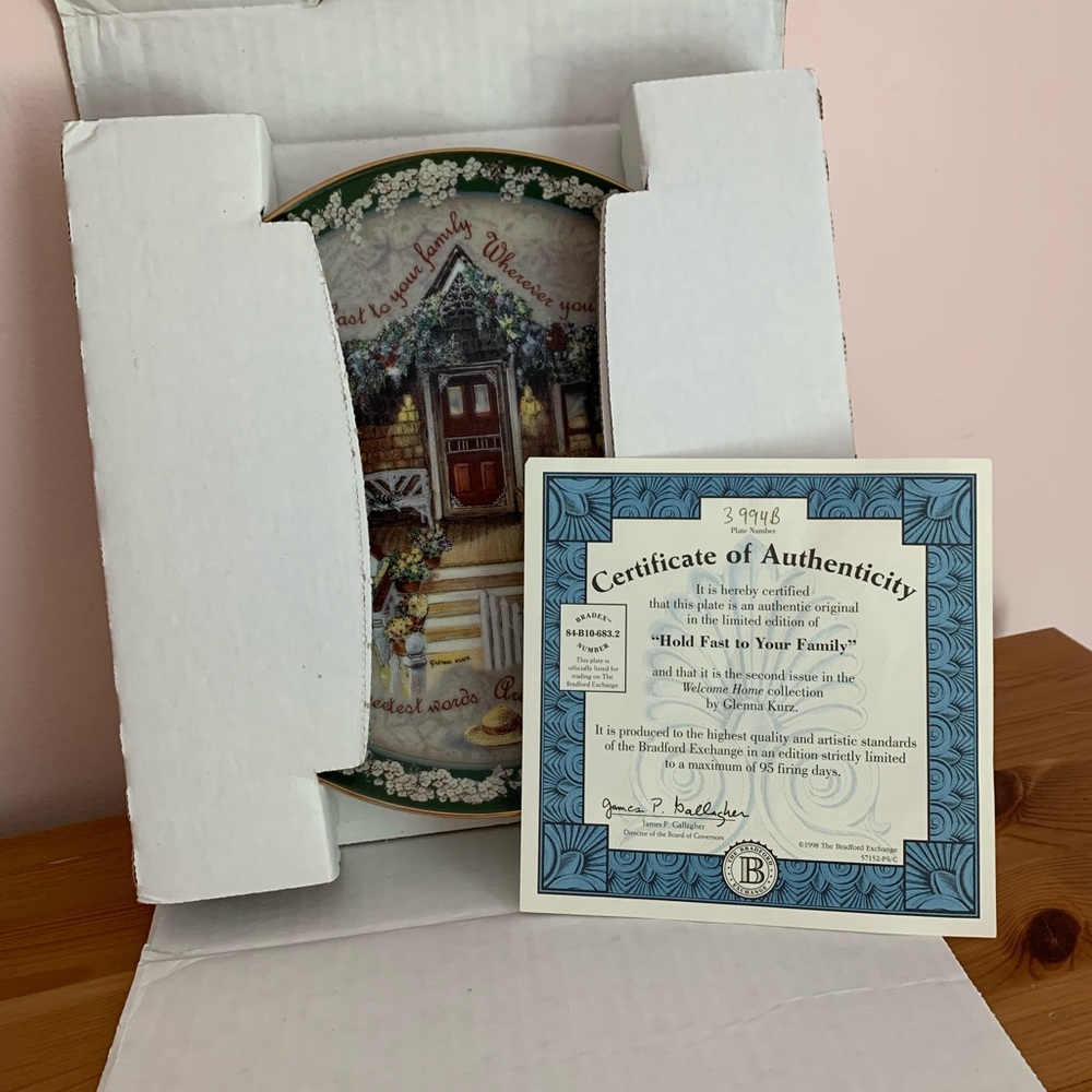 The Bradford Exchange "Hold Fast To Your Family" Limited Edition Collector's